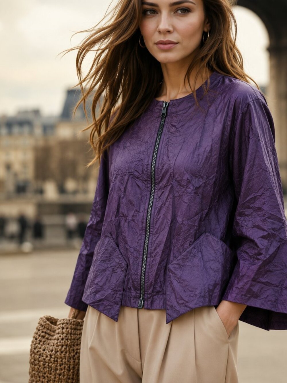 Japanese-influenced boutique look jacket and Roots infinity scarf